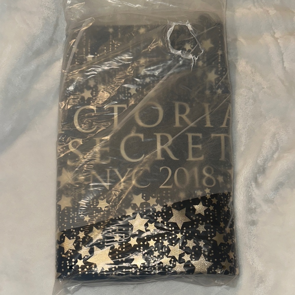Victoria's Secret Black and Gold Star Print Tote